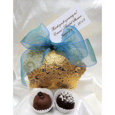 Lace Design - Favor Box with 2 truffles